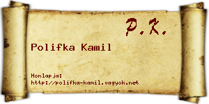 Polifka Kamil névjegykártya
